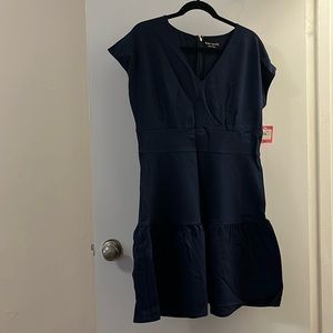 NWT Classic navy Kate Spade Ponte Flounce Dress size XL